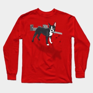 Attack of the Colossal Boston Terrier!!! Long Sleeve T-Shirt